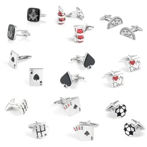 Personalized Brass Metal Cufflinks, Silver and Gold