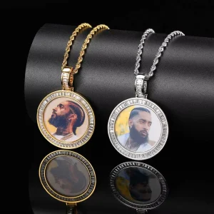 Personalized Custom Hip Hop Personal Photo Iced Out Diamond Memory Picture Pendant