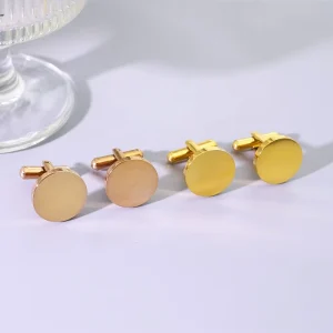 Personalized DIY Stainless Steel Blank Cufflinks Factory Direct for Men’s Formal Shirts and Weddings