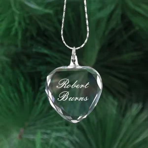 Personalized Laser Engraved Photo Crystal Glass Heart Necklace Pendant