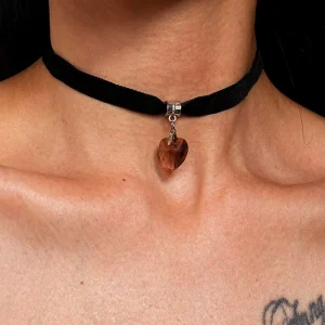 Promotional Personalized Copper Velvet Choker Fashionable Heart Pendant Women’s Necklace