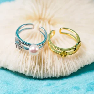 R0312047 Natural Freshwater Pearl 7–8 mm 925 Sterling Silver Adjustable Ring for Women