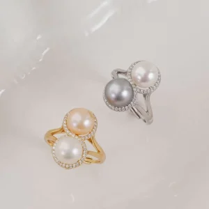 R5402 8-9mm 925 Sterling Silver Pearl Ring Setting DIY Ring Base Mounting Finding Pearl Not Included