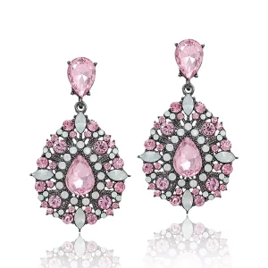 ROMANTIC Elegant Ladies Crystal Rhinestone Earrings Retro Drop-shaped Girls Earrings