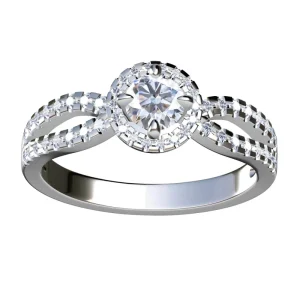 RSWWS080 Cross Four-Finger Main Diamond Surround Split-Arm Ring 925 Silver D VVS1 Moissanite Loose Gemstone Ring