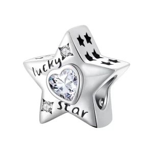 Real 92.5% Sterling Silver Lucky Star Charm Beads Fine Jewelry Custom Factory OEM ODM
