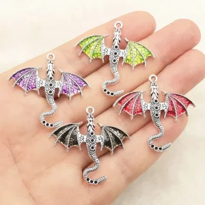 Retro Cartoon Dragon Pendant Hip-Hop Diamond-Encrusted DIY Alloy Jewelry Accessory