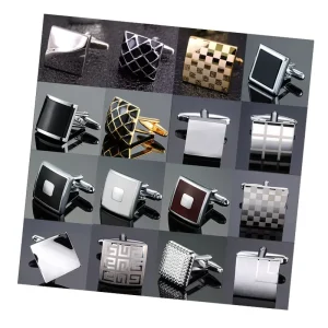 Retro Square Metal Cufflinks for Men’s French Shirts