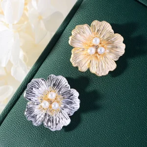 Rhinestone Flower Pearl Brooch for Party Decoration
