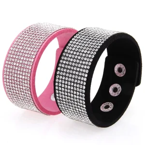 Rhinestone Snap Bangle Bracelet