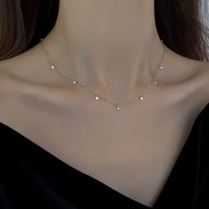 Rose Gold Geometric Round Choker Necklace
