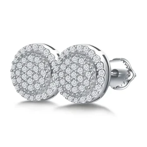Round Brilliant Flower 1.0mm Moissanite Stud Earrings 925 Silver GRA