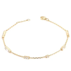 Round Moissanite Hip Hop Chain Bracelet for Women