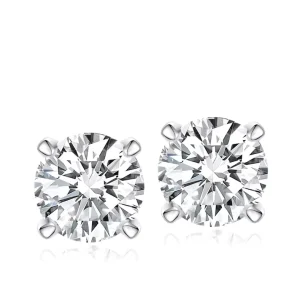 S925 Silver 14K 18K Four-Claw Lab-Grown Diamond Earrings