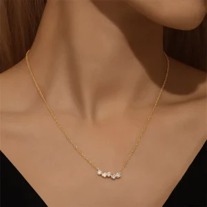 S925 Silver Heart Charm Necklace with Sterling Silver Heart CZ Pendant