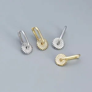 S925 Silver Personalized Diamond Stud Hoop Earrings