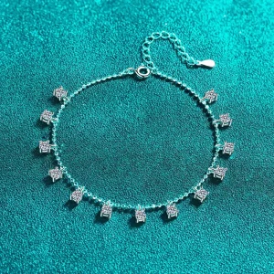 S925 Sterling Silver 3.9CT Moissanite Tennis Chain Bracelet for Women