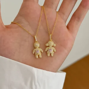 S925 Sterling Silver Electroplated European-American Style Bamboo Chain Pendant Necklace for Women
