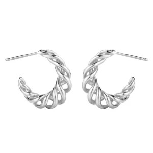S925 Sterling Silver Irregular Twisted Hollow Hoop Earrings