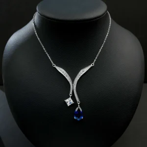 S925 Sterling Silver Lab Grown Sapphire Cubic Zirconia Pendant Women’s Wedding Fine Jewelry Supplier