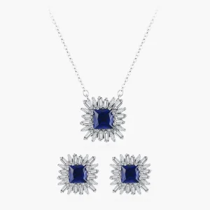 S925 Sterling Silver Retro Square Full Diamond Geometric Earrings