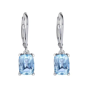 Shiny Stone Dangle Stud Earrings for Women Gemstone Fashionable Topaz Pendant Earring Fine Jewelry