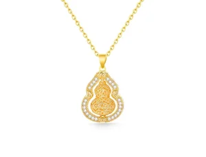 Silk Thread Rotating Gourd Copper Alloy Necklace