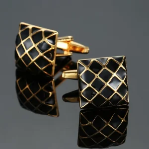 Silver Metal Cufflinks and Tie Clips for Men’s Suit, Diamond, Wedding