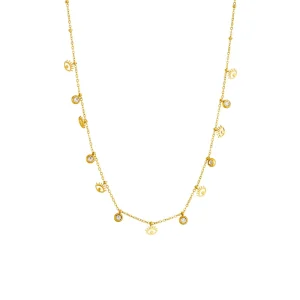 Small Diamond-Encrusted Hollow Eyes Pendant Titanium Steel Necklace