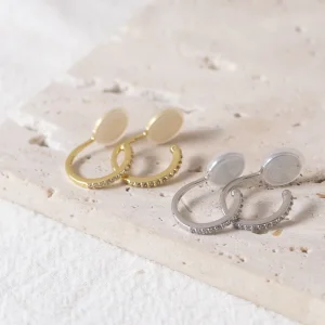 Small Gold-Plated Zircon Huggie Clip-On Hoop Earrings