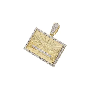 Square Shape Diamond Religious Jesus Apostles Last Supper Pendant for Men