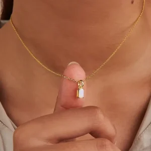 Stainless Steel 18K Gold Plated Zodiac Birthstone Pendant Chain Necklace