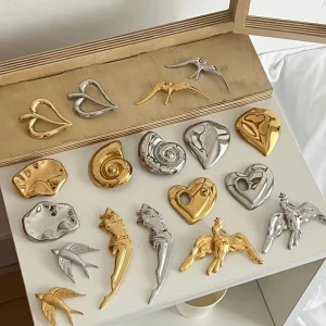 Stainless Steel Chest Flower Brooch Clothing Accessory