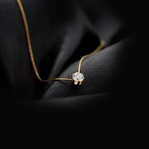 Stainless Steel Cubic Zircon Keel Necklace