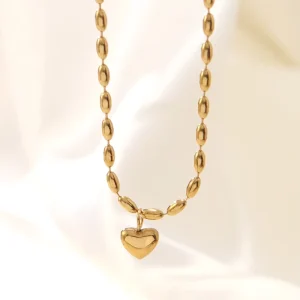 Stainless Steel Heart-Shaped Collarbone Chain Necklace
