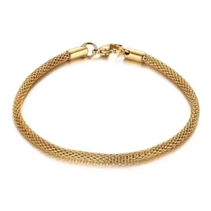 Stainless Steel Mesh Link Chain Bracelet for Women