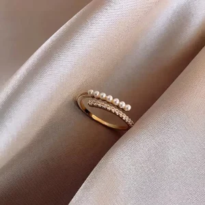 Stainless Steel Pearl Ring for Women