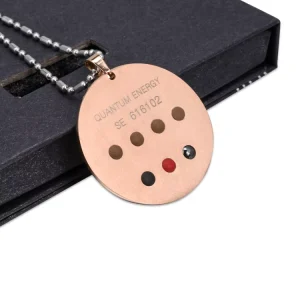 Stainless Steel Quantum Satellite Pendant with Three-Color Thread and Rose Gold Plating Negative Ion