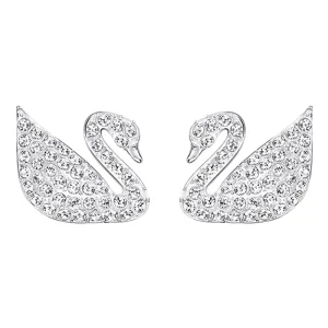 Stainless Steel Rhinestone Swan Earrings Hypoallergenic