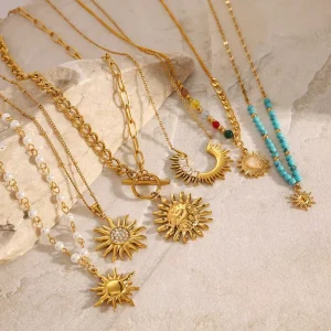 Stainless Steel Star Zircon Pendant Necklace Titanium Steel Collarbone Chain