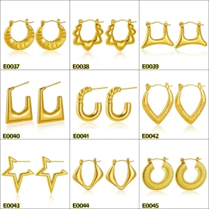 Stainless Steel Stud and Hoop Earrings for Women Anti-Allergic