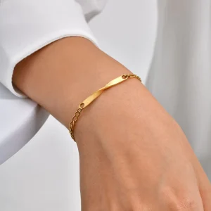 Stainless Steel Twisted Link Chain Bracelet for Couples