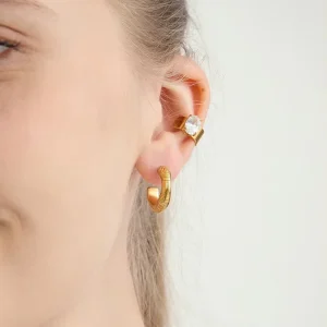 Stainless Steel Zirconia Clip-on Earrings for Women