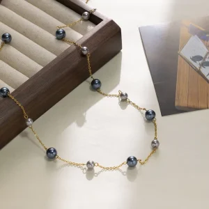 Star Pearl Choker Beaded Necklace for Women