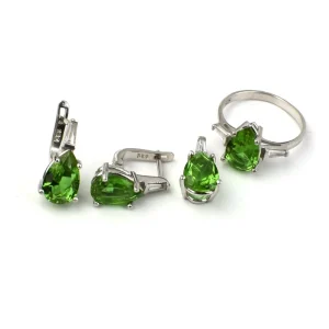 Sterling Silver Charm Earrings with Gemstones