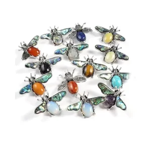 Stone Flying Pendant Crystal Stone Charms for Jewelry Making DIY Necklace