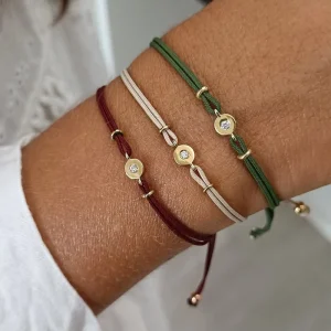 String Friendship Bracelet with Diamond for Women