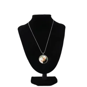Sublimation Blank Metal Necklace for Heat Transfer with Single-Side Pendant and Snake Bone Chain