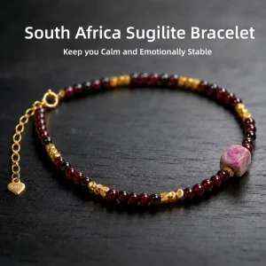 Sugilite Natural Stones Strand Fine Bracelets Bohemia Geometric Unisex Adjustable Charm Bracelet with Garnet Bracelet