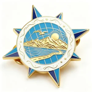Textured Linked Enamel Pin Custom Metal Pin Badge